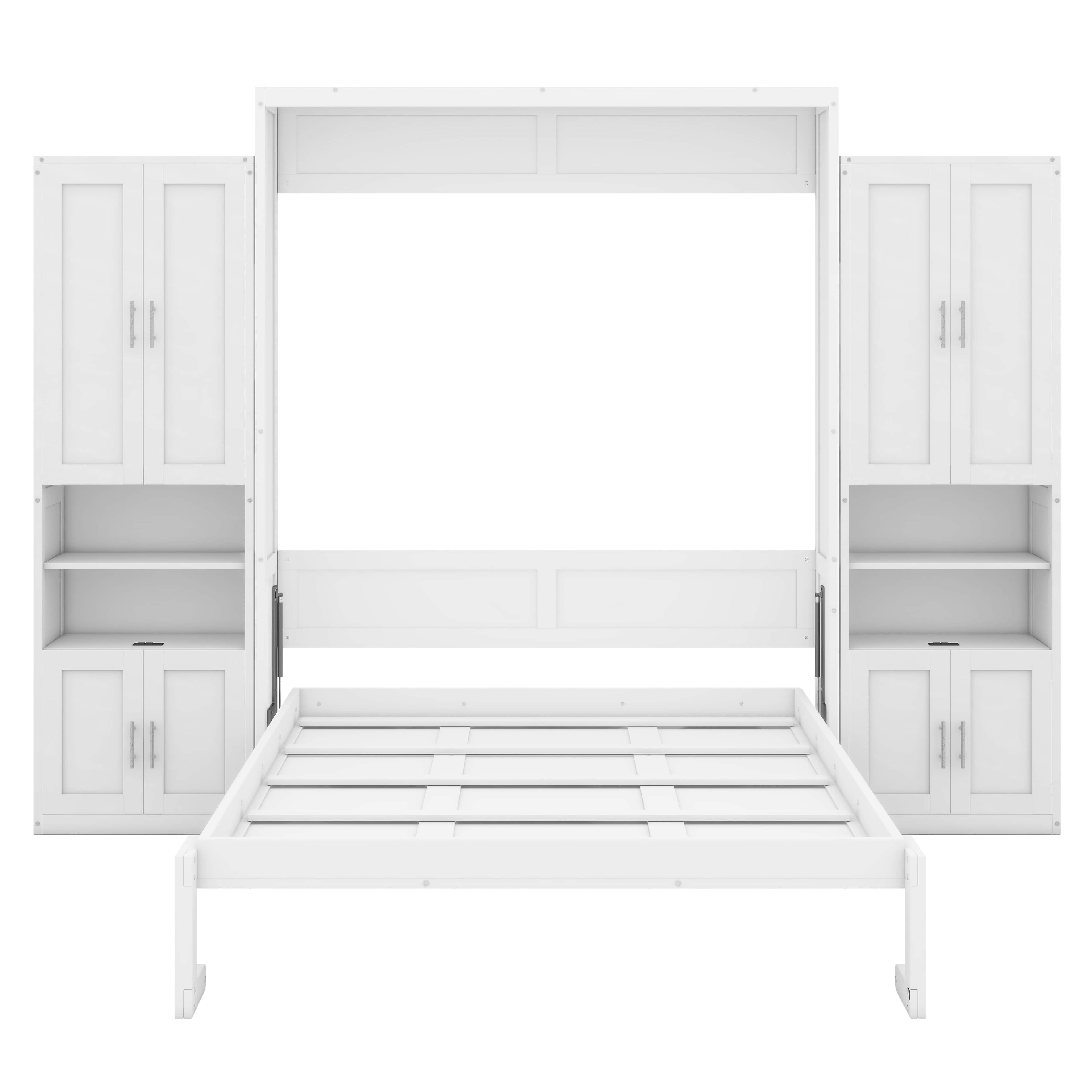 Wildon Home® Nishaat Full Size Murphy Bed With 2 Side Cabinet Storage ...