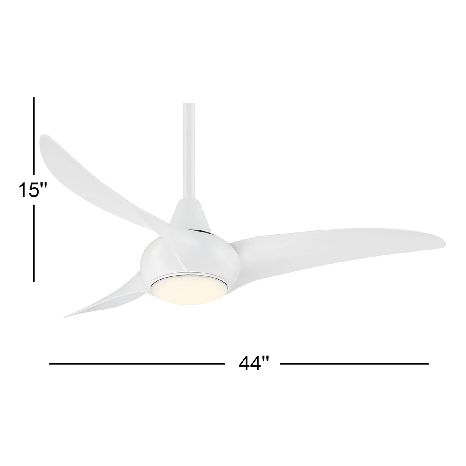 44" Ceiling Fan with LED Light Kit, White