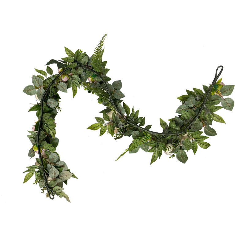 Kbndieu Easter Garland Spring Vine with Easter Eggs Flowers Hanging Rustic Spring Easter Garland String for Home Mantle Fireplace Indoor Decor