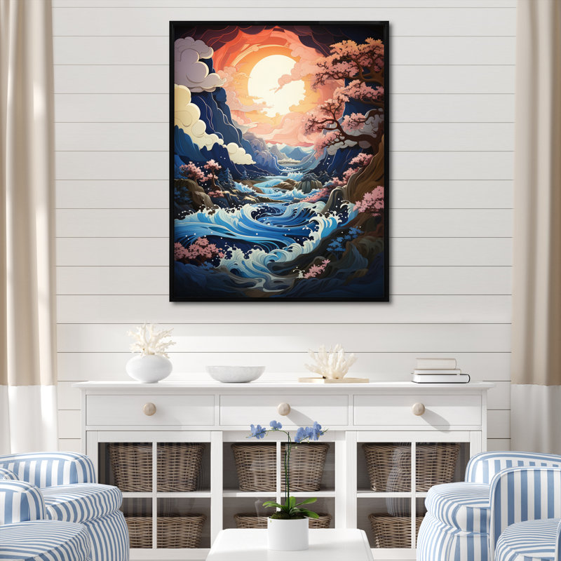«Iceberg» par Peach Blue Iceberg sur toile, H 32 po x l 16 po x P 1 po, Cadre flottant noir