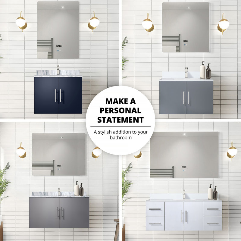 Meuble-lavabo de salle de bain 30 po X P 22 po D et 30 po Miroir à DEL, Navy Blue