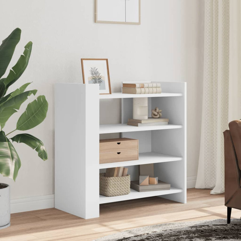 Amandip 75 cm H x 73.5 cm W Standard Bookcase, White