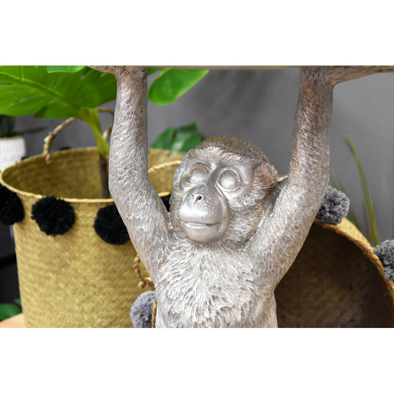 Noriega Figurine End Table, Silver