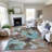 Premium Machine Washable Northdale AMF1487 Floral Rug-462755487