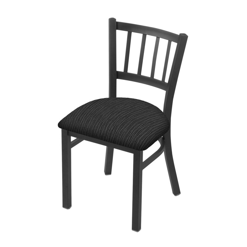 Chaise Contessa 610, Étain, Tissu graphique charbon