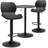 Moaid 3 Piece Height-adjustable Pub Table and Leathered Pedestal Bar Stool Dining Set-43551624-43551627