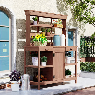 Livioara Fir Wood Potting Bench