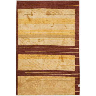 Tapis rouge et or de haute qualité noué à la main