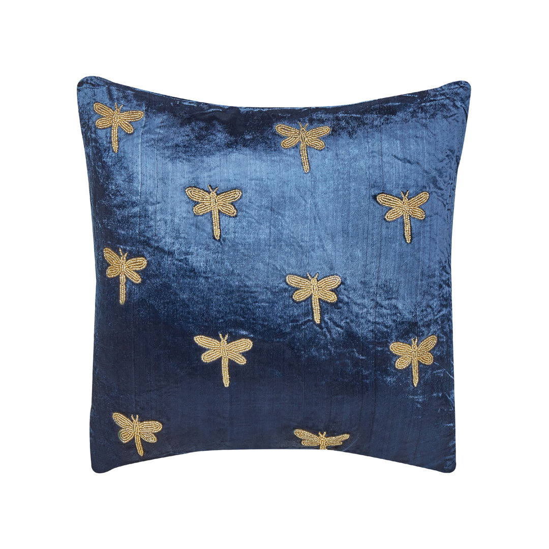 Minda Animal Print Blue Throw Cushion With Filling