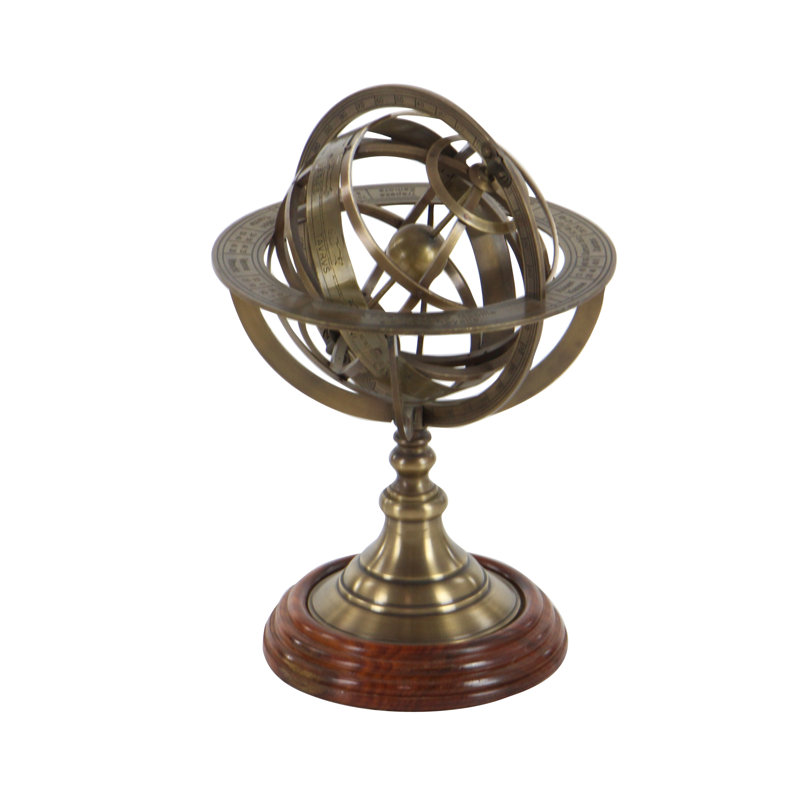 Brass Metal Compass Educational/Geographic Earth Gold Globe