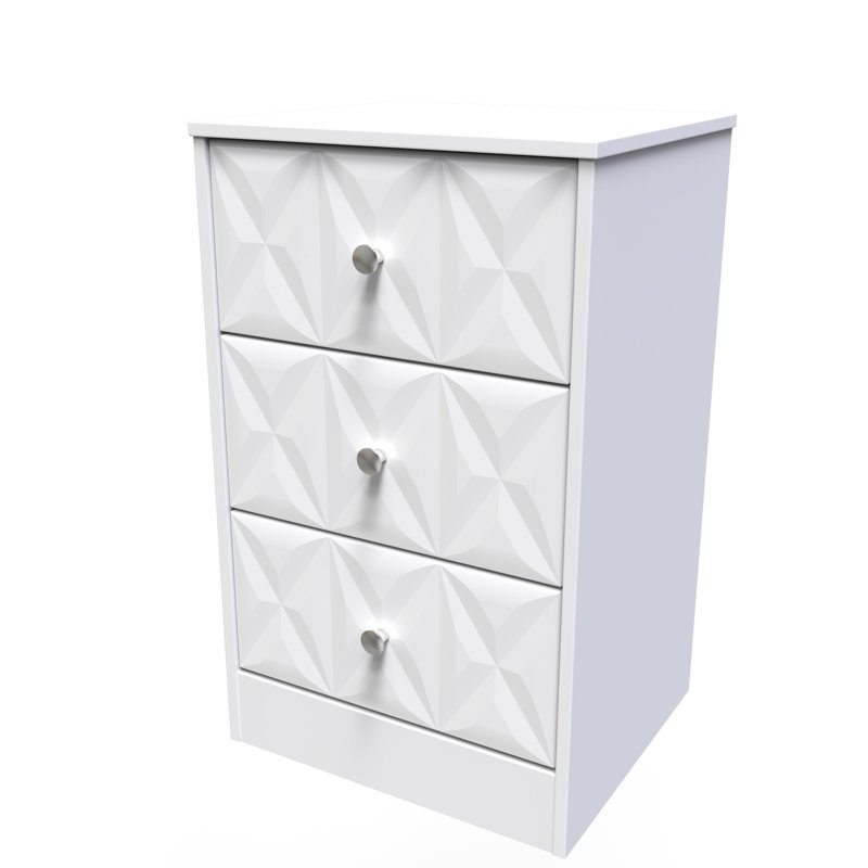 San Jose Bedside Table, White Matt