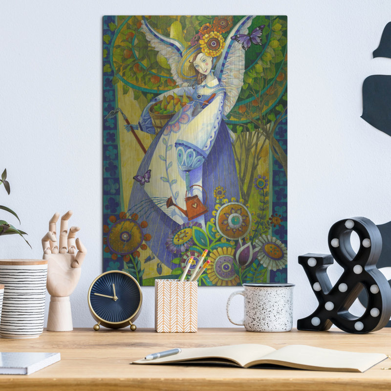 Art mural en métal Trinx «Angelic Harvesting» par David Galchutt, H 16 po x l 12 po