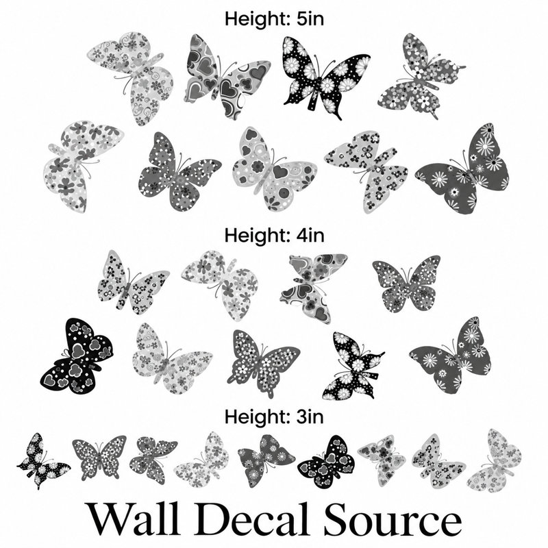 Décalcomanie murale pour chambre papillon, Schéma C