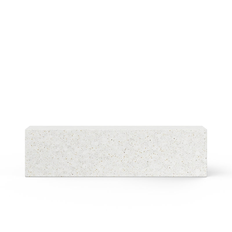 Mixx Bench, Ivory Terrazo, 18"H x 70.75" W x 14" D