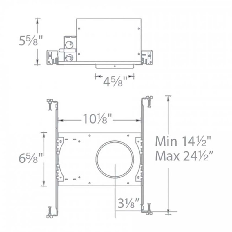 Tesla 3.5" New Construction Recessed Housing, 22.5 W