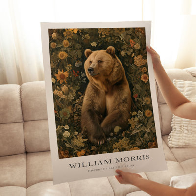 Animaux, reproduction d'art encadrée William Morris Bear