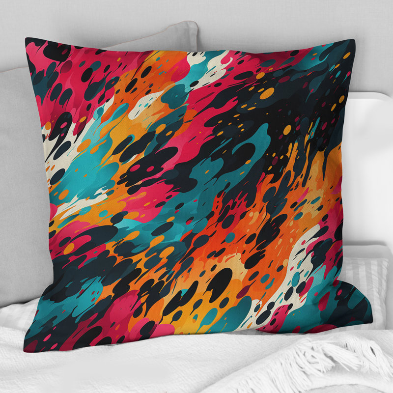 Captivating Neon Pattern - Printed Throw Pillow, 18"H x 18"W
