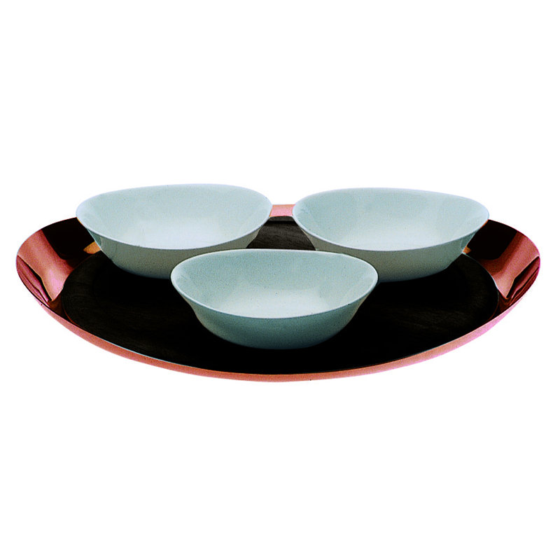 Plateau ovale Tendence - 1 pièce, H 0,92 po x L 15,8 po x l 3,8 po, Bronze