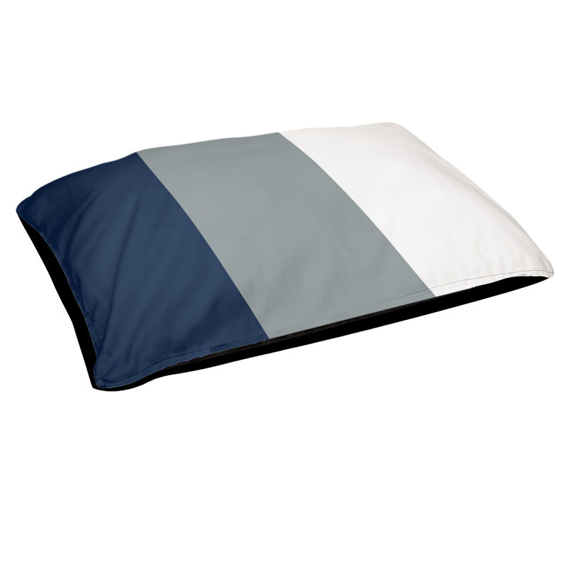 Coussin pour chien Arizona Tempe, Très grand (l 50 po x P 40 po x H 7 po), Bleu marine / argent / blanc
