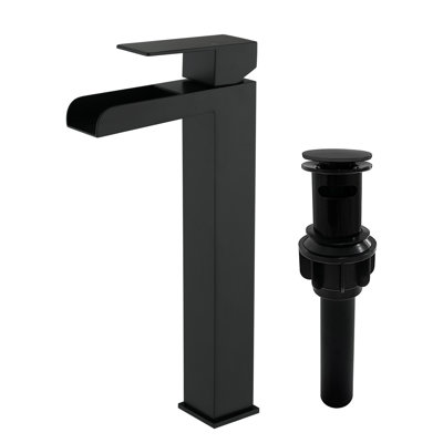Bathroom Faucet Vessel Sink Faucet Tall Bathroom Sink Faucet With Pop-up Drain 12.4 Inch Waterfall Faucet Single Handle Faucet For Bathroom Sink 1 Hole Vanity Faucet