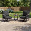 Ensemble de conversation avec chaise berçante pivotante en aluminium 3 pièces avec coussins et table d'appoint-501328068