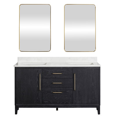 Meuble-lavabo double sur pied 60 po Langosta