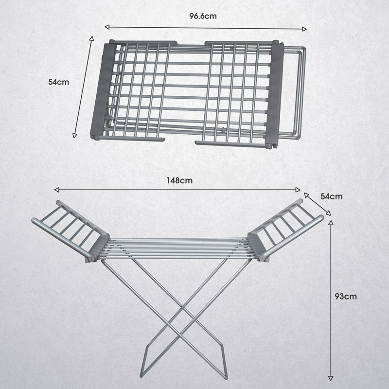 Abode AECHD2001 Electric Clothes Horse Dryer - Silver
