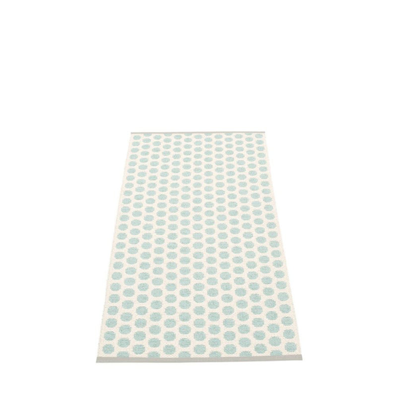 Noa Polka Dots Area Rug in Turquoise/Ivory, Runner 2'3" x 5'