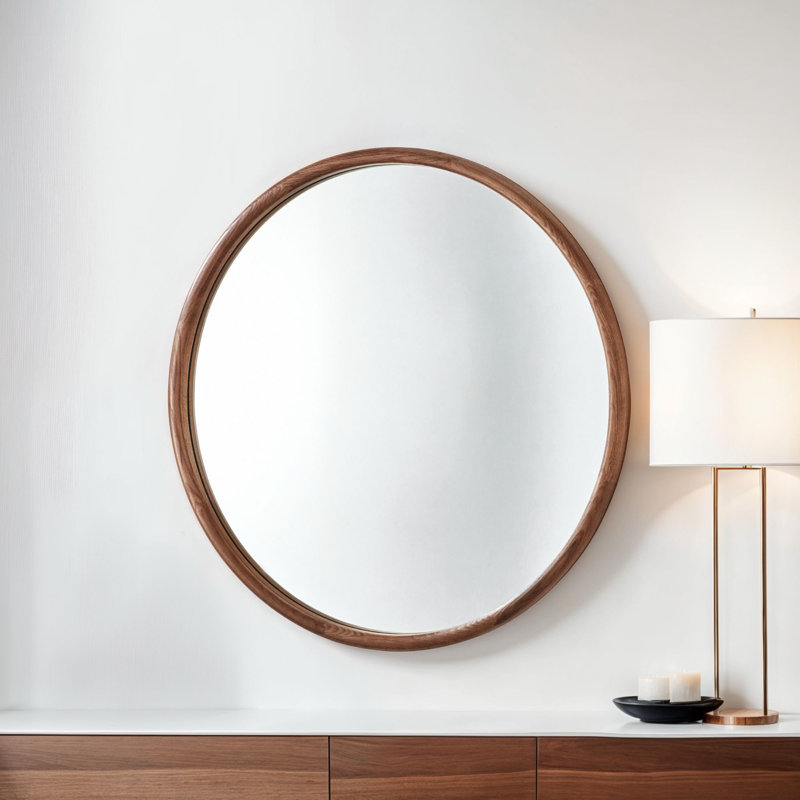 Solid Wood Mirror, 90 cm H x 90 cm W
