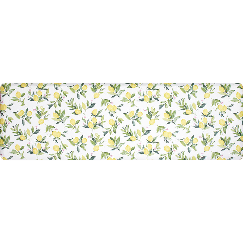 Limon Yellow and White Anti-Fatigue Comfort Mat, 60in x 20in