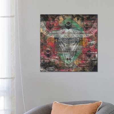 Ancestors (Cow Skull) by Diego Tirigall - Wrapped Canvas Print