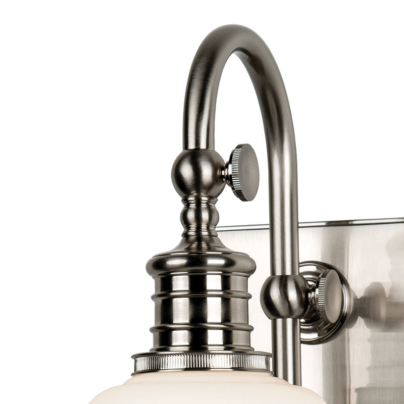 Keswick 1 - Light Armed Sconce, Satin Nickel