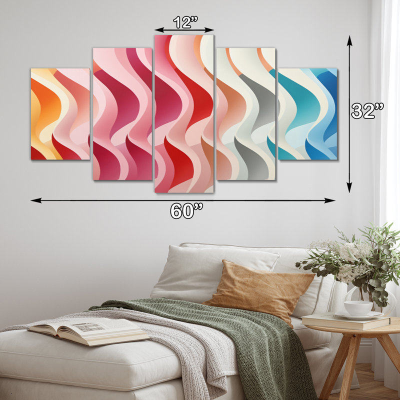 Opt Modern Line Delirum III - décoration murale moderne - 5 panneaux