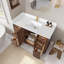 Meuble-lavabo simple 48 po avec plateau en pierre de quartz blanc Friedliese-1180063552