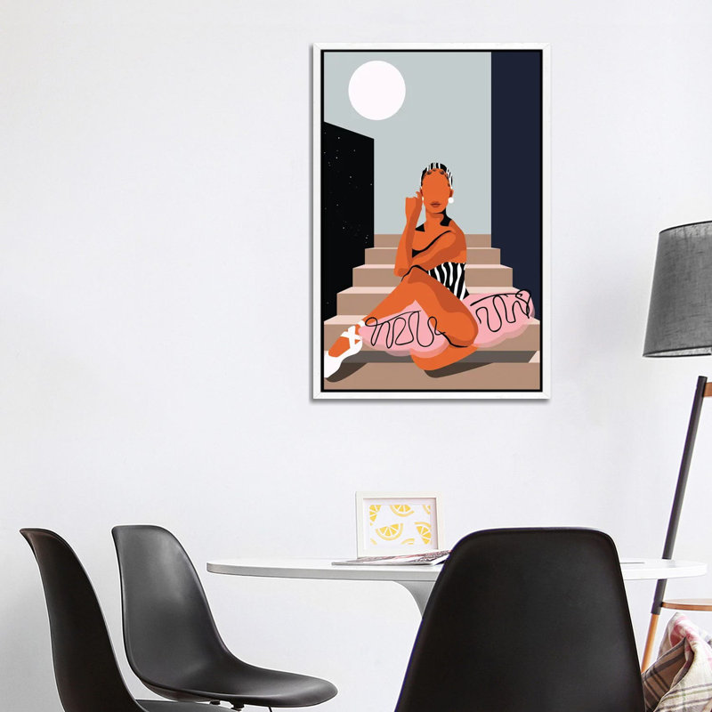 Ballet Noir - Print on Canvas, White Framed, 101.6 cm H x 66.04 cm W
