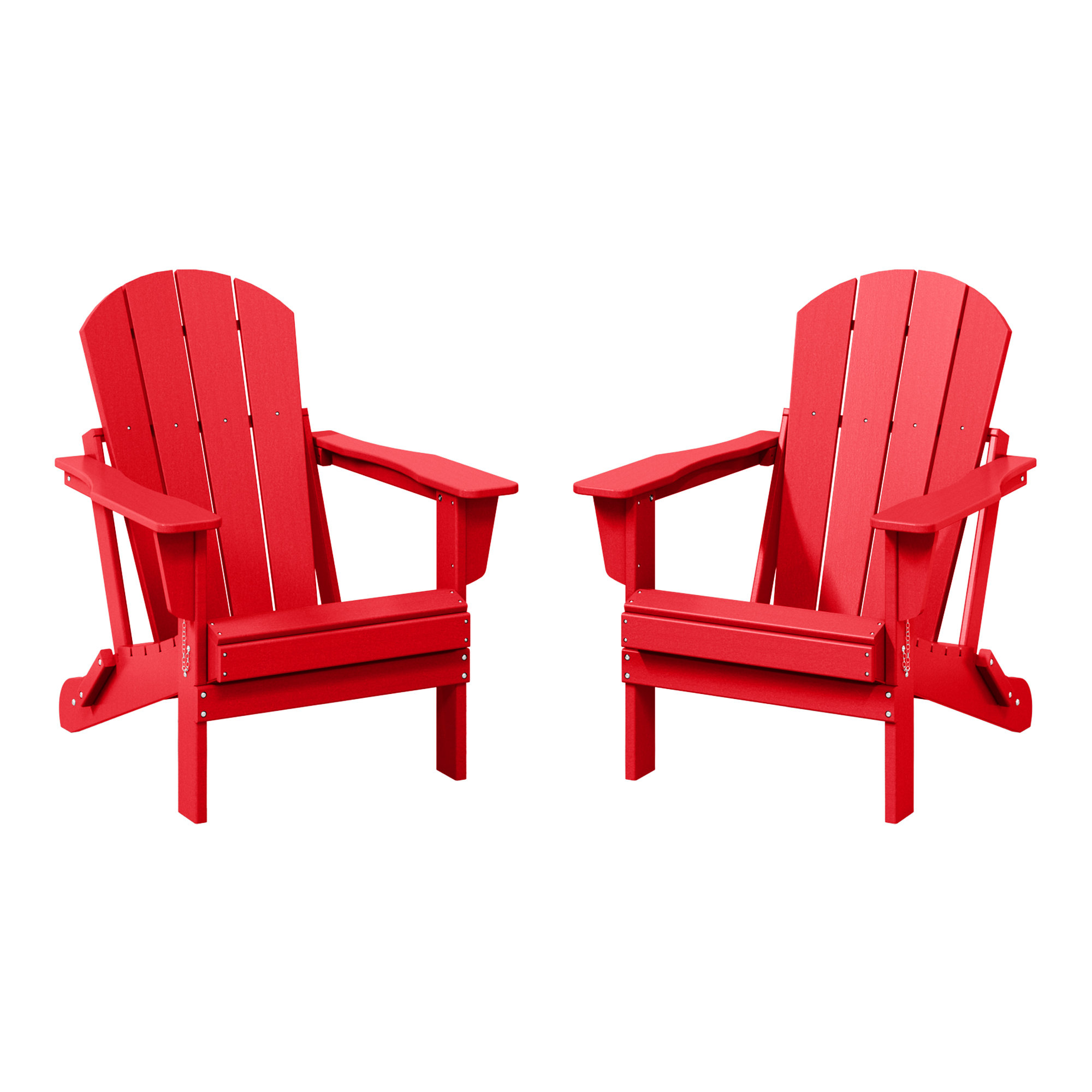 Laguna Foldable Outdoor Adirondack Set, Red