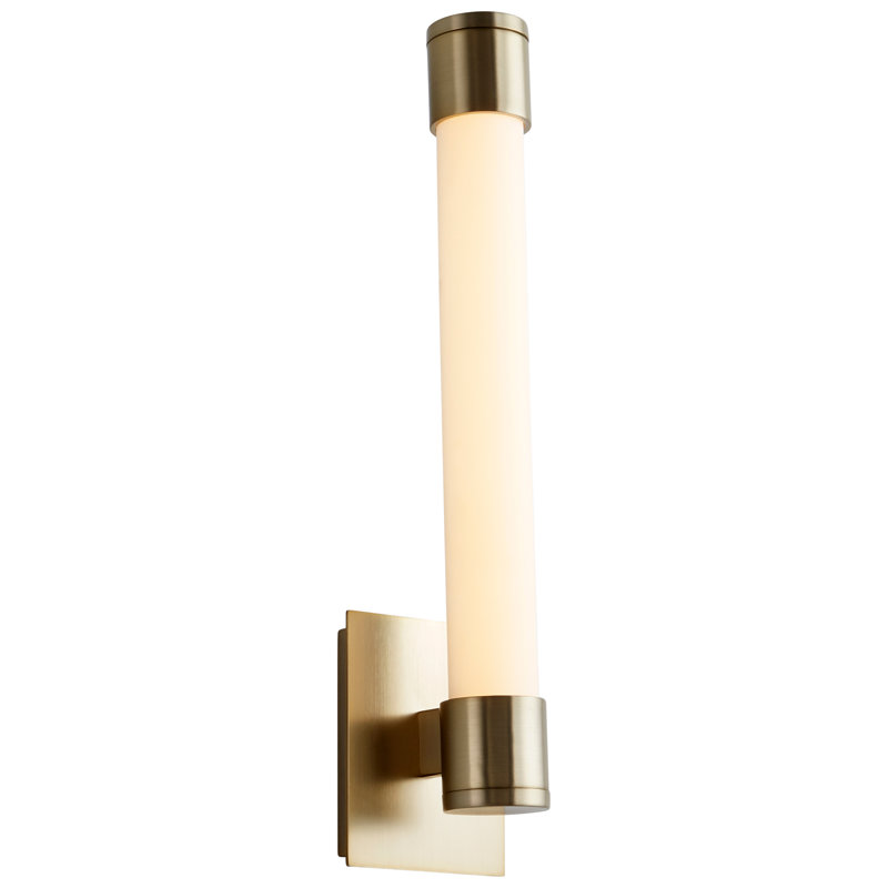 Seman LED Armed Sconce, Aged Brass