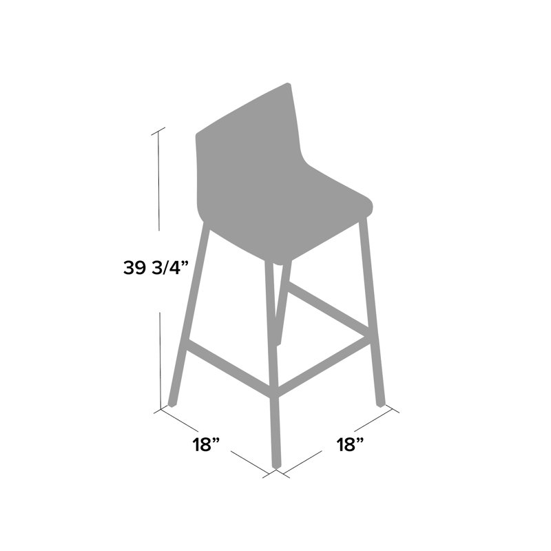 Cyrus Counter Stool with Metal Frame, Chrome, Counter Stool (24" Seat Height)