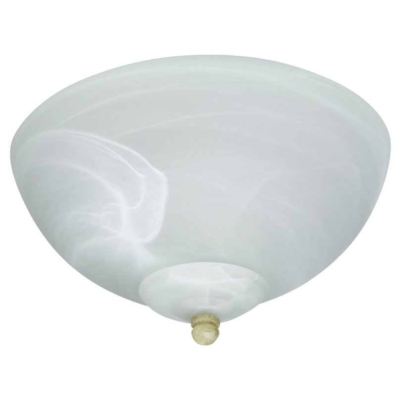 Ensemble de verres à ventilateur de plafond d’extérieur 2 lumières albâtre bol, Verre albâtre