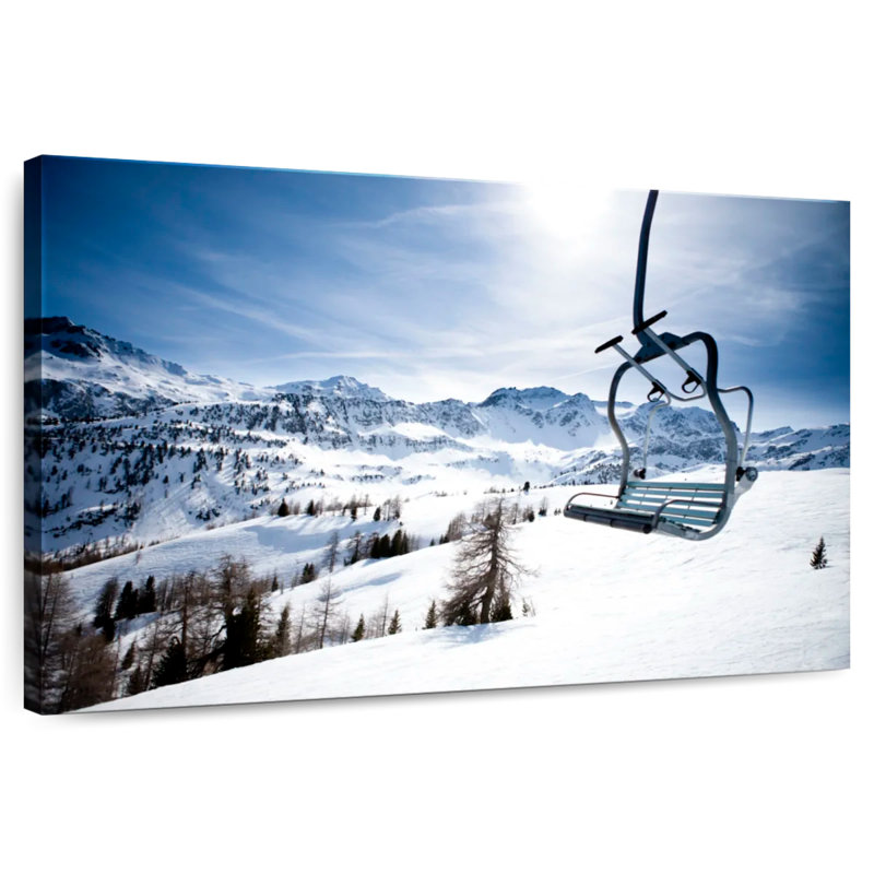 Ski Lift With A View, 8" H x 12" W