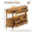 Console en bois massif demi-lune avec tiroirs, canapé incurvé rétro de 43 pouces pour le vestibule, en pin avec pieds romains et finition brune-1348902832