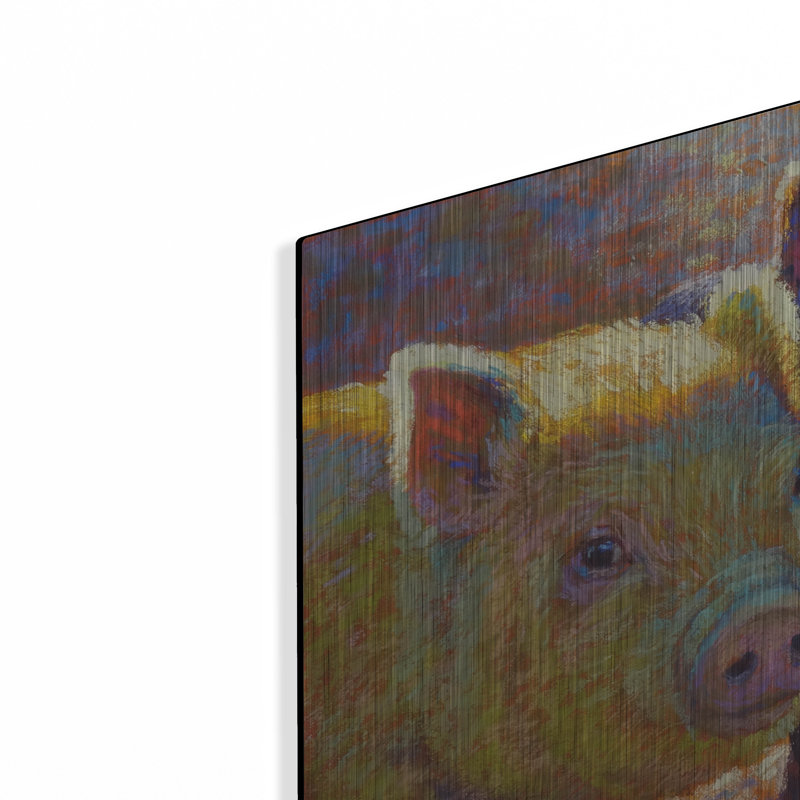 «Piggy Pals» par Rita Kirkman, art mural en métal, H 24 po x l 24 po
