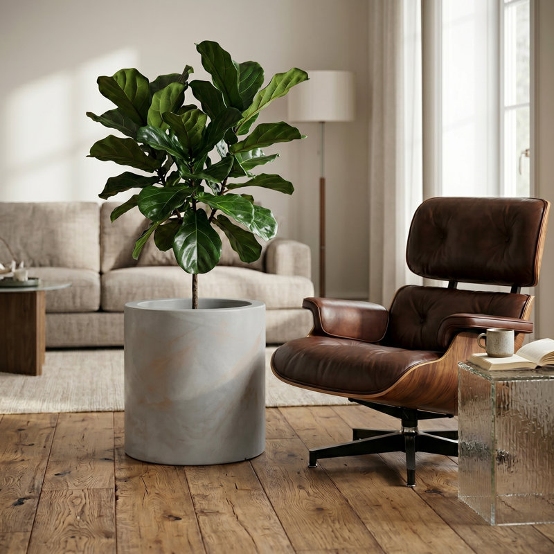 Laparis ECOBO Eco-Friendly Round Pot Planter, Milano Indoor/Outdoor use, Four season Use, 19.7" H x 19.7" W x 19.7" D