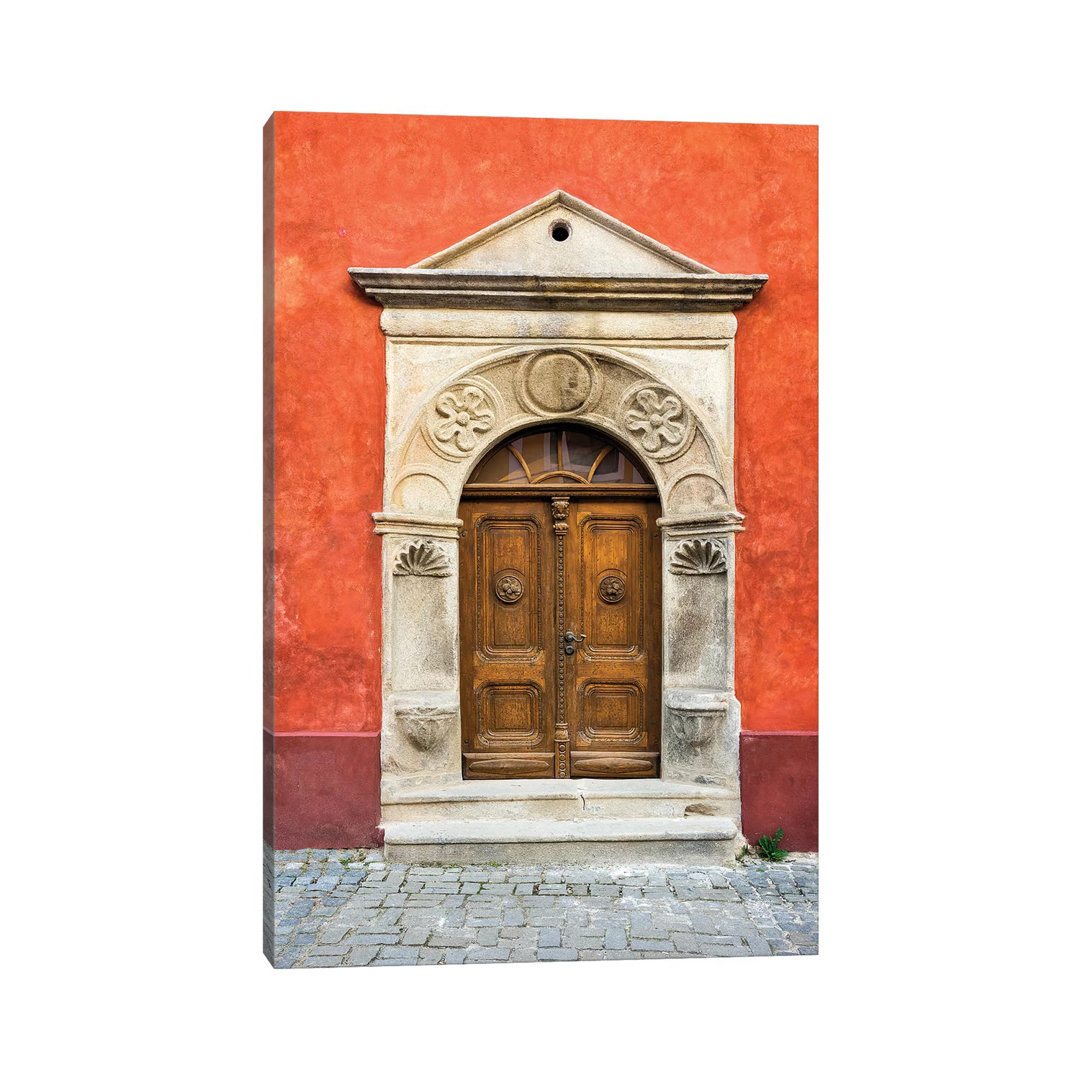 Czech Republic, Cesky Krumlov. Ornate Doors And Arch. by Jaynes Gallery - Wrapped Canvas Gallery-Wrapped Canvas Giclée