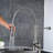 Kitchen Faucet With Pull Down , Single Handle, Brushed Nickel, 360 Degree Rotatable Connector Nickel Finish, Lever Collection