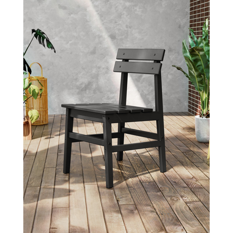 Patio Dining Side Chair, Black