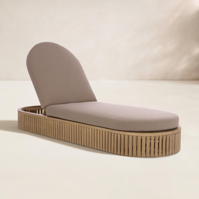 Shorsey 28" Eucalyptus Patio Chaise Lounge