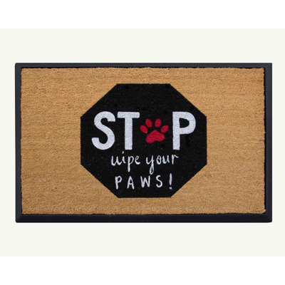 Ensemble de tapis d'entrée convertibles 4 chats et chiens, Stop, WYP, rectangulaire