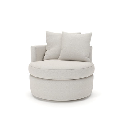 Dara 40" Upholstered Swivel Snuggler Chair