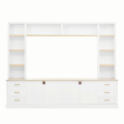 Meuble audio-vidéo 4 pièces avec tablettes réglables, meuble télé avec tablettes pour téléviseur de 75 po ou moins